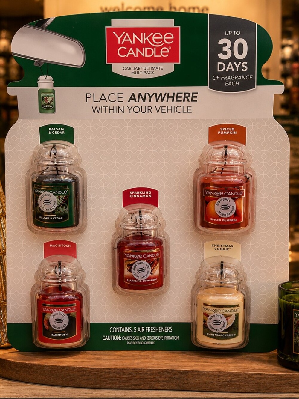 Yankee Candle Green, Red, Orange, Cream Car Jar 5-Pack Air Fresheners